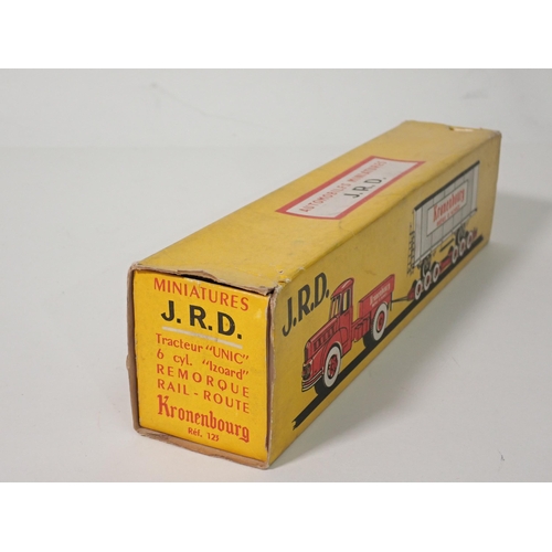 325 - A boxed J.R.D. No.123 Road Rail Kronenbourg Articulated Truck and Trailer, near mint