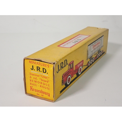 325 - A boxed J.R.D. No.123 Road Rail Kronenbourg Articulated Truck and Trailer, near mint