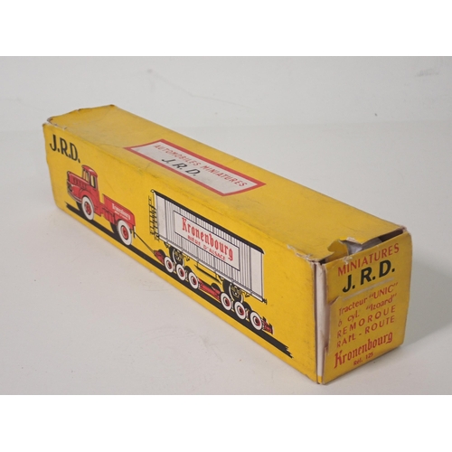 325 - A boxed J.R.D. No.123 Road Rail Kronenbourg Articulated Truck and Trailer, near mint