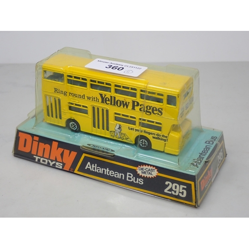 360 - A boxed Dinky Toys No.295 'Yellow Pages' Atlantean Bus and a boxed No.300 London Taxi and London Bus... 