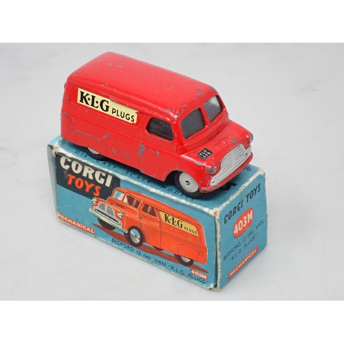 362 - A boxed Corgi Toys No.403M Bedford 'K.L.G. Plugs' Van, an unboxed Dinky Toys No.239 Vanwall Racing C... 