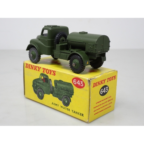 377 - A boxed Dinky Toys No.643 late production Army Water Tanker with windows