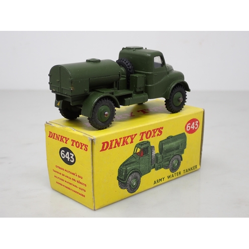 377 - A boxed Dinky Toys No.643 late production Army Water Tanker with windows