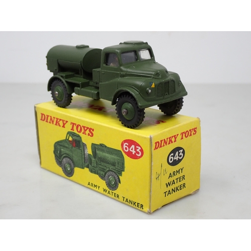 377 - A boxed Dinky Toys No.643 late production Army Water Tanker with windows