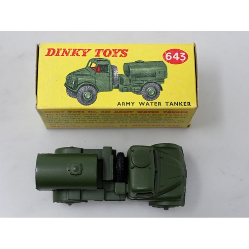 377 - A boxed Dinky Toys No.643 late production Army Water Tanker with windows