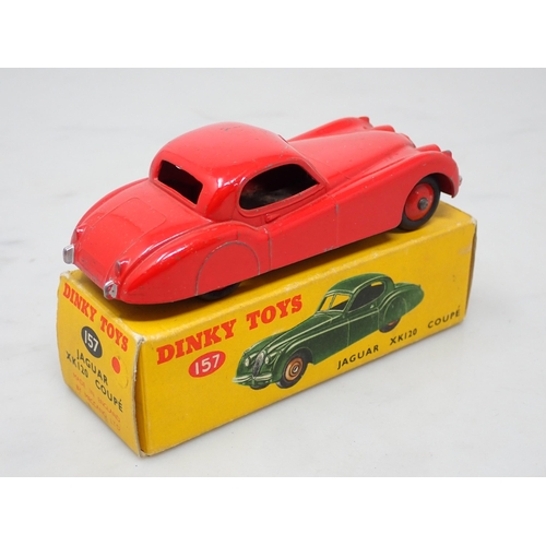 384 - A boxed Dinky Toys No.157 red Jaguar XK120 Coupe