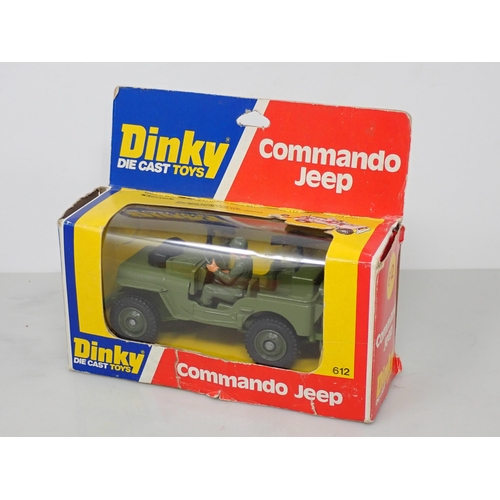 385 - A boxed Dinky Toys No.612 Commando Jeep and two boxed No.410 Bedford Vans