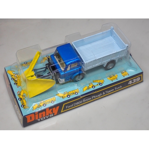 386 - A boxed Dinky Toys No.439 Ford D800 Snow Ploght, a Dinky Toys No.561 Blaw Knox Bulldozer, a Corgi To... 