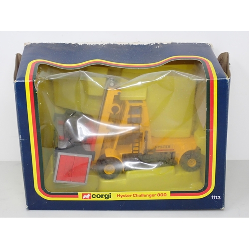 386 - A boxed Dinky Toys No.439 Ford D800 Snow Ploght, a Dinky Toys No.561 Blaw Knox Bulldozer, a Corgi To... 