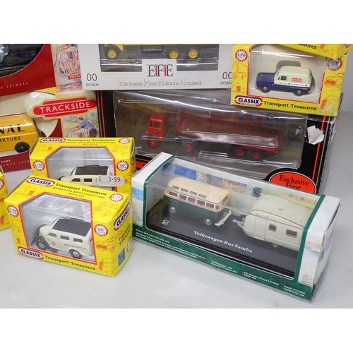 390 - Three boxed Lledo Trackside diecast Models, three boxed EFE Models, a boxed Cararama VW Bus and Cara... 