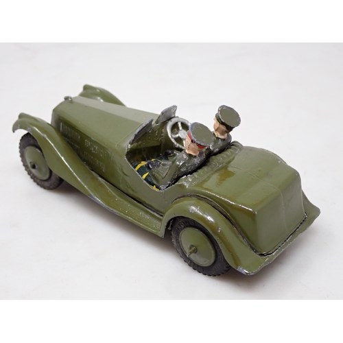 406 - A Britains No.1448 Army Staff Car, olive green with cast windscreen