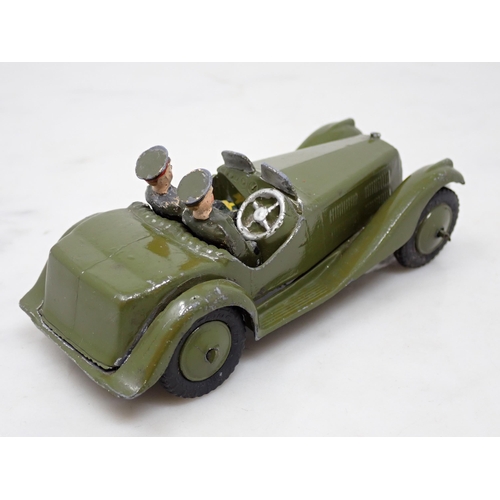 406 - A Britains No.1448 Army Staff Car, olive green with cast windscreen