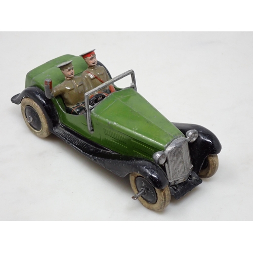 407 - A Britains No.1448 Army Staff Car, green with black wings