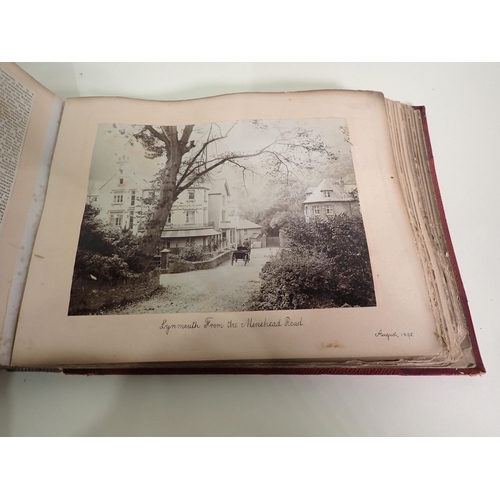 501 - A late 19th/early 20th Century Photograph Album, views in Tunbridge Wells, Kent, Doone Valley, Lynto... 