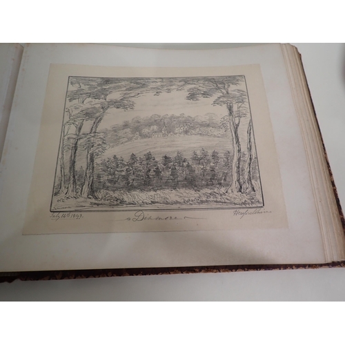 502 - A Victorian Album containing numerous pencil sketches, many local, including Brimfield, Church Stret... 