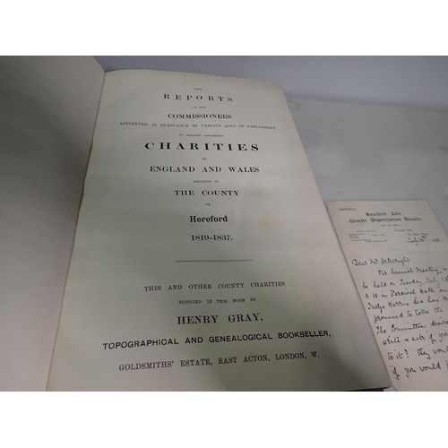 505 - Two bound copies of The Reports of the Commissioners enquiring about charities in England and Wales,... 