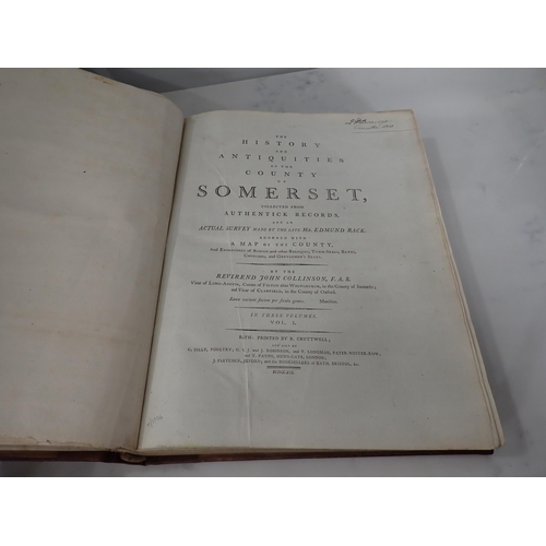 516 - COLLINSON Revd John, The History and the Antiquities of the County of Somerset with county maps, pub... 