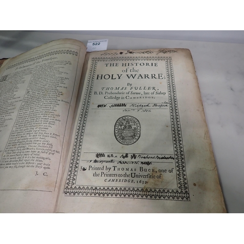 522 - FULLER Thomas, The Histoire of the Holy Warre, printed by Thomas Buck, Cambridge, 1639, engraved tit... 