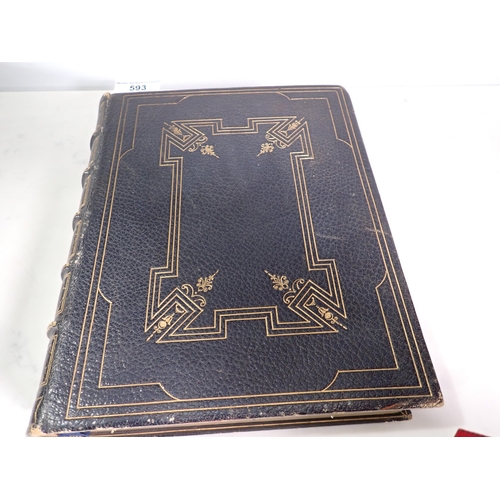 593 - A leather bound volume, The New Testament, pub London 1865, presented to C. Lucy Davenport, Yazor Su... 