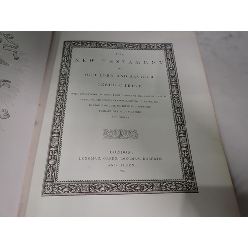 593 - A leather bound volume, The New Testament, pub London 1865, presented to C. Lucy Davenport, Yazor Su... 