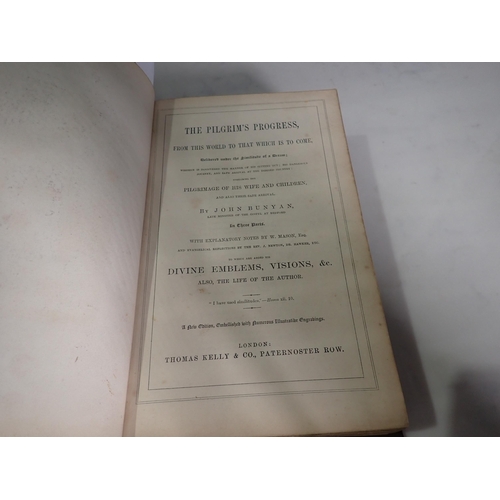 597 - BUNYAN John, The Pilgrims Progress, in three parts, bound in one, new edition pub Thomas Kelly & Co,... 