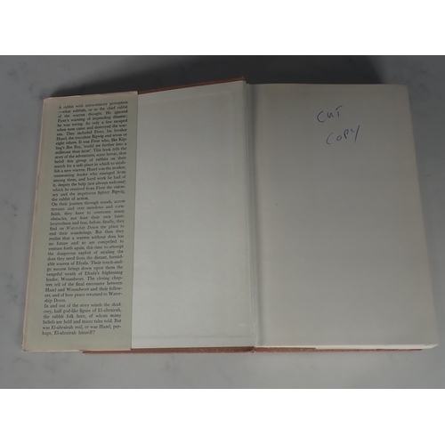 613 - Adams, Richard; Watership Down, 'cut copy' with dust wrapper, undated and presumed 1st Edition