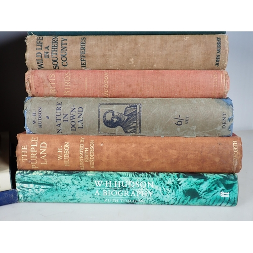 658 - A box of Books including W.H. Hudson and Richard Jeffries including 'Hudson- A Tribute', 'Richard Je... 