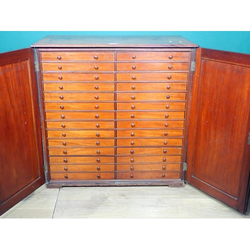 667 - A Victorian mahogany Lepidopterist's Cabinet by Watkins and Doncaster fitted pair of cupboard doors ... 