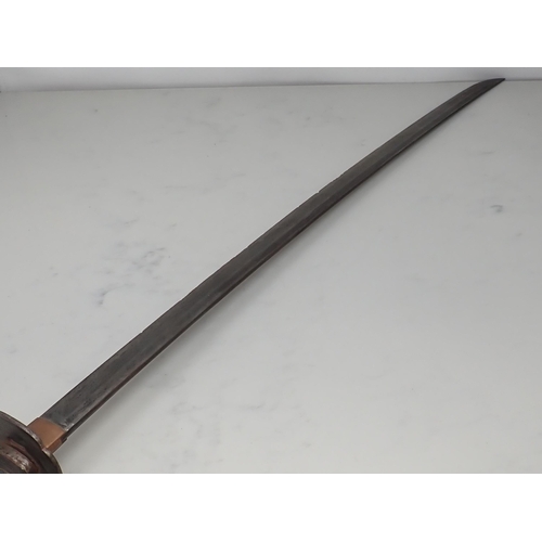 701 - A Japanese Sword, Katana, 29 3/4in blade with visible Hamon but chipped and with no original polish,... 