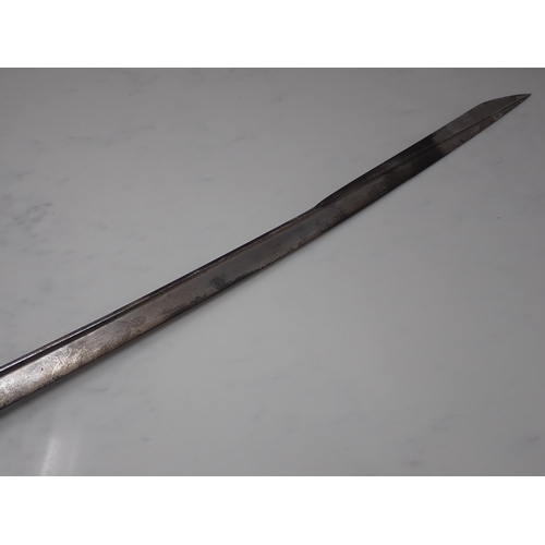 702 - A Victorian Naval Officer's Sword by Odell, Burlington Arcade, London. 30in clipped back blade in or... 