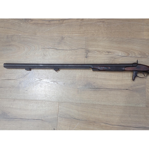 708 - A percussion Park Rifle of .375 Calibre, all metal parts, heavily pitted lock A/F