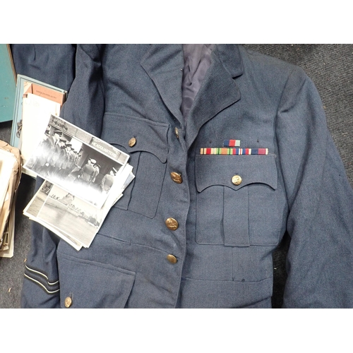 735 - R.A.F. Service and Mess Uniform, a quantity of Photographs including aircraft and military related, ... 