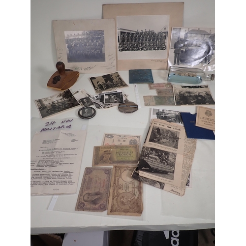 736 - A Collection of WWII Memorabilia relating to Percival David Gibson, RASC, No 131L66, including a let... 