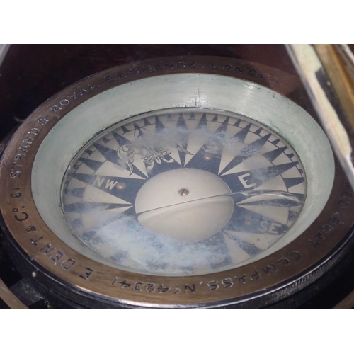 746 - A Pattern 20 Boat Compass by E. Dent c.1900, the compass card contained within the liquid filled gim... 