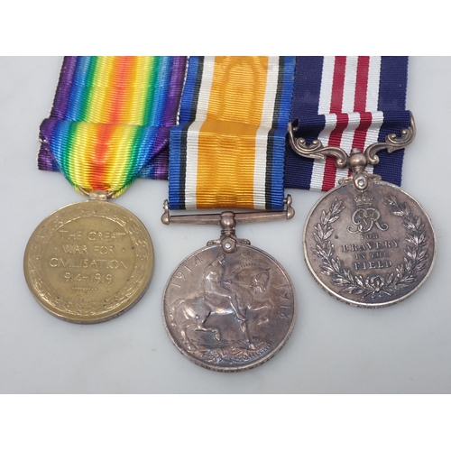 765 - Medal Group comprising Military Medal, British War & Victory Medals to 540190 Pte. R. Gardiner, 8th ... 