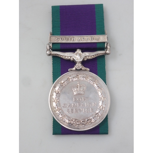 780 - Campaign Service Medal with South Arabia Bar to 23869652 Fusilier B. Charlton, Royal Northumberland ... 