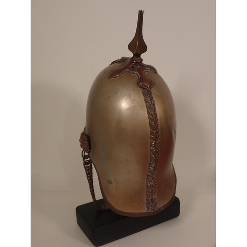 799 - A white metal Spike Helmet of Shropshire Imperial Yeomanry, also Tunic and Trews, two peaked Caps an... 