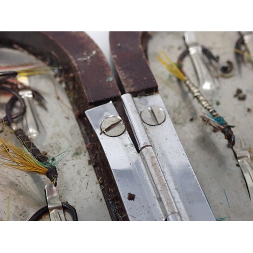 802 - A Hardy 'Neroda' Bakelite Fly Tin containing moth damaged trout Flies (Provenance: Gliffaes Country ... 