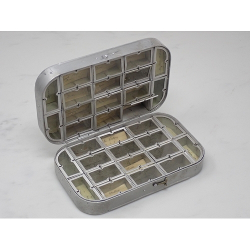 807 - A Wheatley alloy Fly Box fitted with divided sprung lidded compartments (Provenance: Gliffaes Countr... 