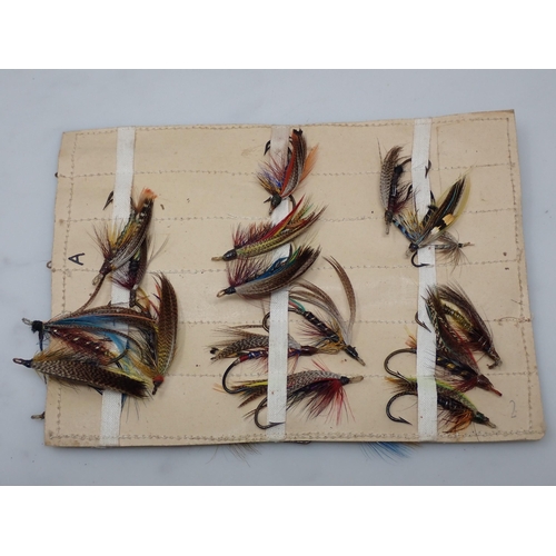 813 - A wooden box containing approximately 72 old Salmon Flies including gut tied (Provenance: Gliffaes C... 