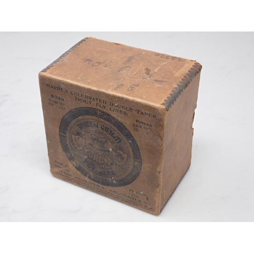 819 - A J. Bernard & Sons 3 1/2in alloy Fly Fishing Reel in Hardy Bros. Fly Line Box (Provenance: Gliffaes... 