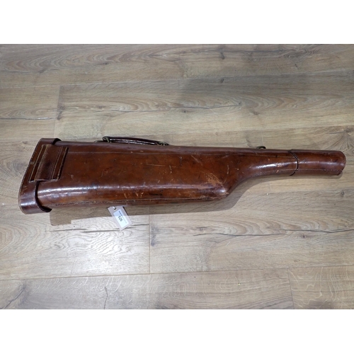 826 - An Edwardian leg of mutton Gun Case with embossed initials E.D.P., made by R. Jones, Manchester St, ... 