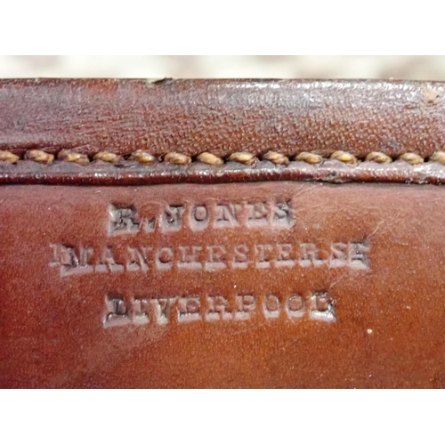 826 - An Edwardian leg of mutton Gun Case with embossed initials E.D.P., made by R. Jones, Manchester St, ... 