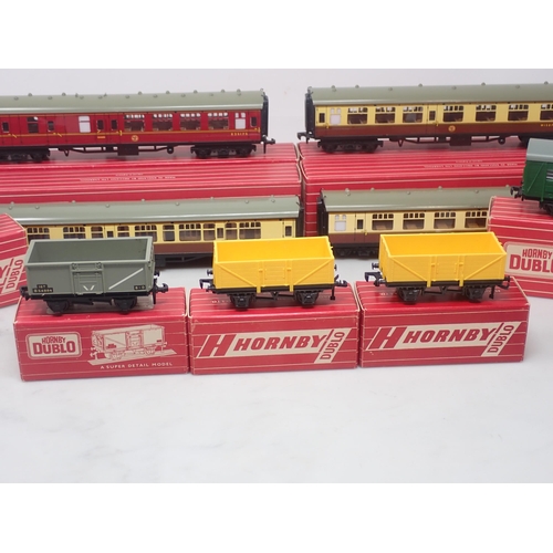 92 - Nine Hornby-Dublo Coaches and Wagons in Tony Cooper Boxes. Generally excellent, includes Starter Wag... 