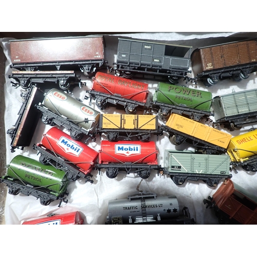 94 - A box including over forty unboxed Hornby-Dublo Wagons to include two early Royal Daylight Tankers a... 