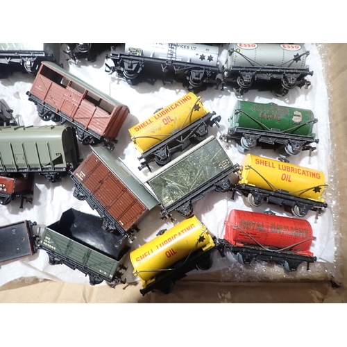 94 - A box including over forty unboxed Hornby-Dublo Wagons to include two early Royal Daylight Tankers a... 