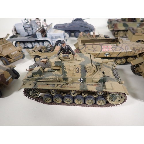 417 - Two boxes of plastic kit built Military Vehicles and aircraft