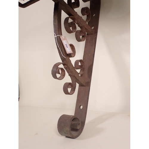 845 - A carved and painted Fishing Shop Sign in the form of a Pike on wrought iron bracket 2ft 11in W