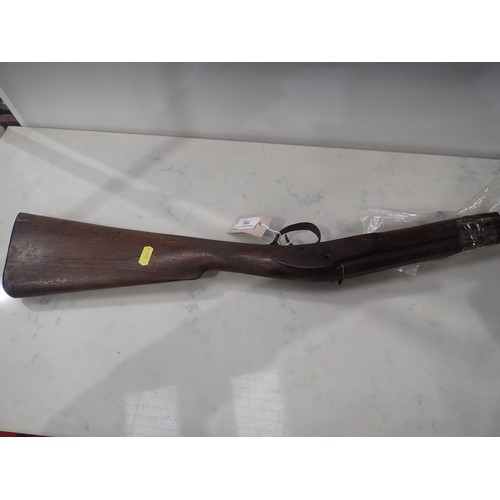 755 - A percussion single barrel Shotgun, ramrod rib missing A/F, a small Continental Flintlock Pistol A/F... 