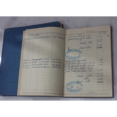 785 - Two Pilot's Log Books and related ephemera to Edward James Ecclestone. Log books cover training and ... 